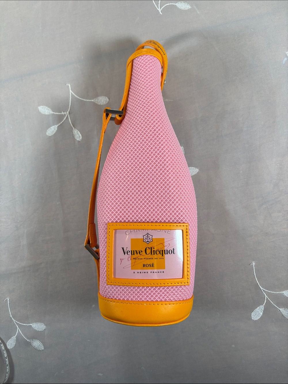 Veuve Clicquot Champagne Rosé Pink & Orange Ice Jacket Bottle Tote / Cover Bag